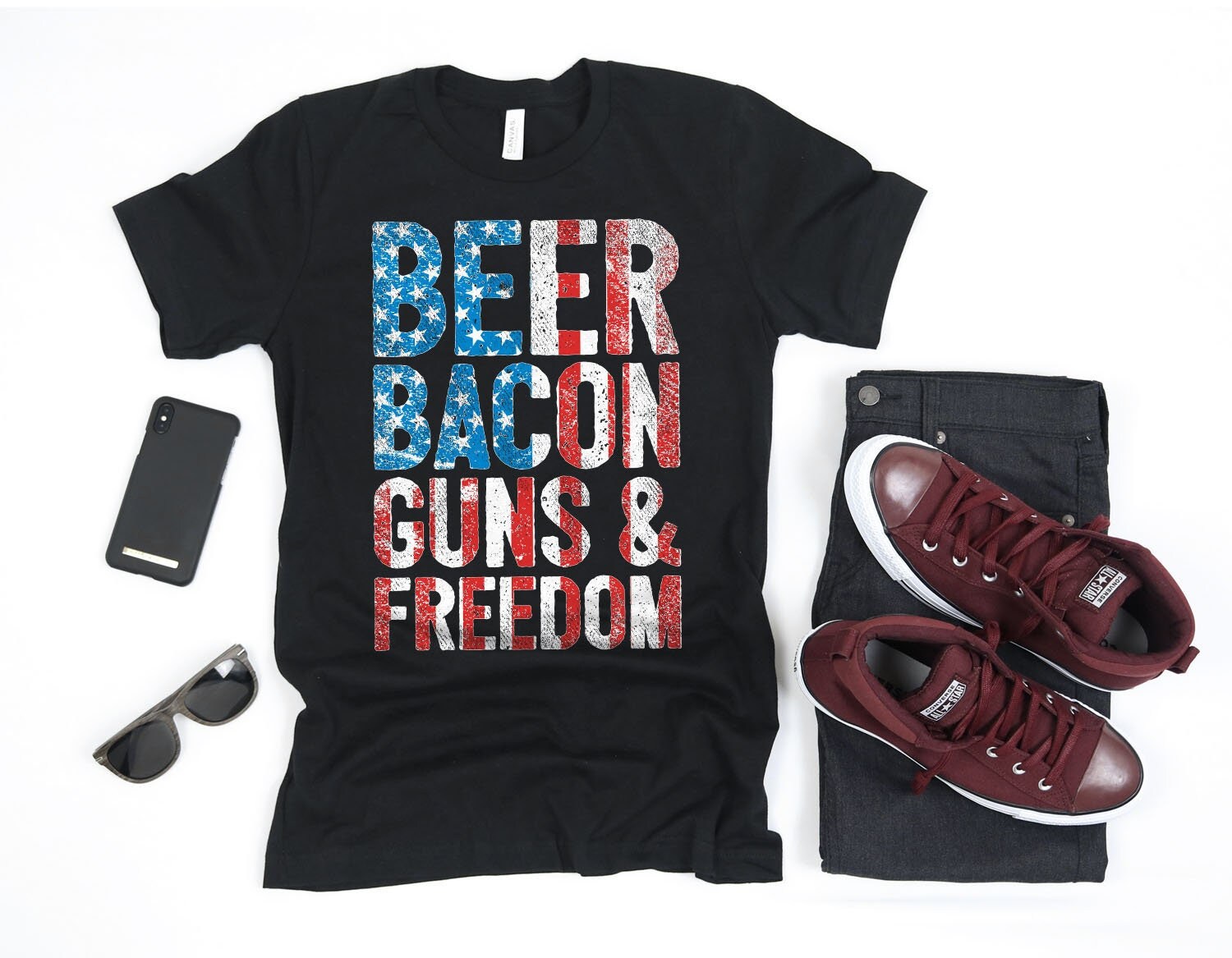 Beer Bacon Guns Freedom Shirt / Gun Shirt / Gun Gifts / American Flag / Gun  Rights / Rifle Firearm / USA America / Tank Top / Hoodie - Etsy UK