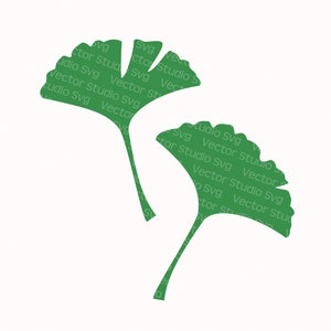Ginkgo Leaves Silhouette Cut Files Ginkgo Biloba Leaf Svg Ginko Cuttable Plants Nature Commercial Use Svg Dxf Eps Pdf Png Instant Download