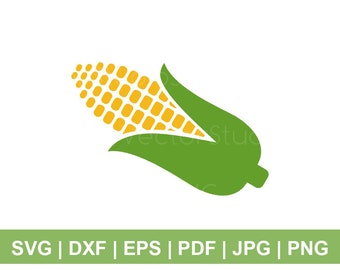 Corn Svg, Corn Stalk Svg, Harvest Cut Files - Svg Dxf Eps Pdf Jpg Png - Commercial Use