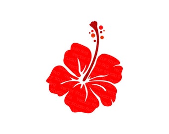 Hibiscus SVG, Hawaiian Flower Svg, Tropic Beach Svg Cut Files - Svg Dxf Eps Pdf Jpg Png - Commercial Use