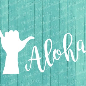 Aloha SVG Shaka Sign Svg Hawaiian Hand Sign Silhouette Surfer Sign Svg Hawaii Surf Culture Hawaiian Greeting Vinyl Decal Svg Png Dxf Pdf Eps