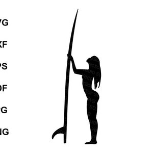 Surfer Girl Silhouette SVG Woman Surfer Svg Love Surfing Svg Surfboard Surf Svg Vinyl Cut Files Stickers Design Svg Dxf Eps Pdf Png Jpg