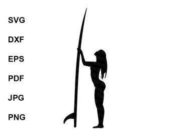 Surfer Meisje Silhouet SVG Vrouw Surfer Svg Liefde Surfen Svg Surfplank Surfen Svg Vinyl Cut Files Stickers Ontwerp Svg Dxf Eps Pdf Png Jpg