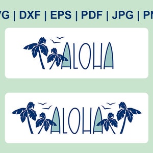 Aloha SVG, Hawaii svg, Tropical svg, vacaciones de verano, vector clipart, diseño digital - svg dxf eps pdf png jpg