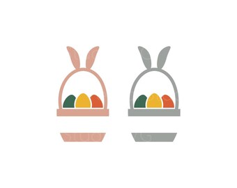 Easter Name Frame SVG – Kids Basket Frame Cut File for Cricut & Silhouette