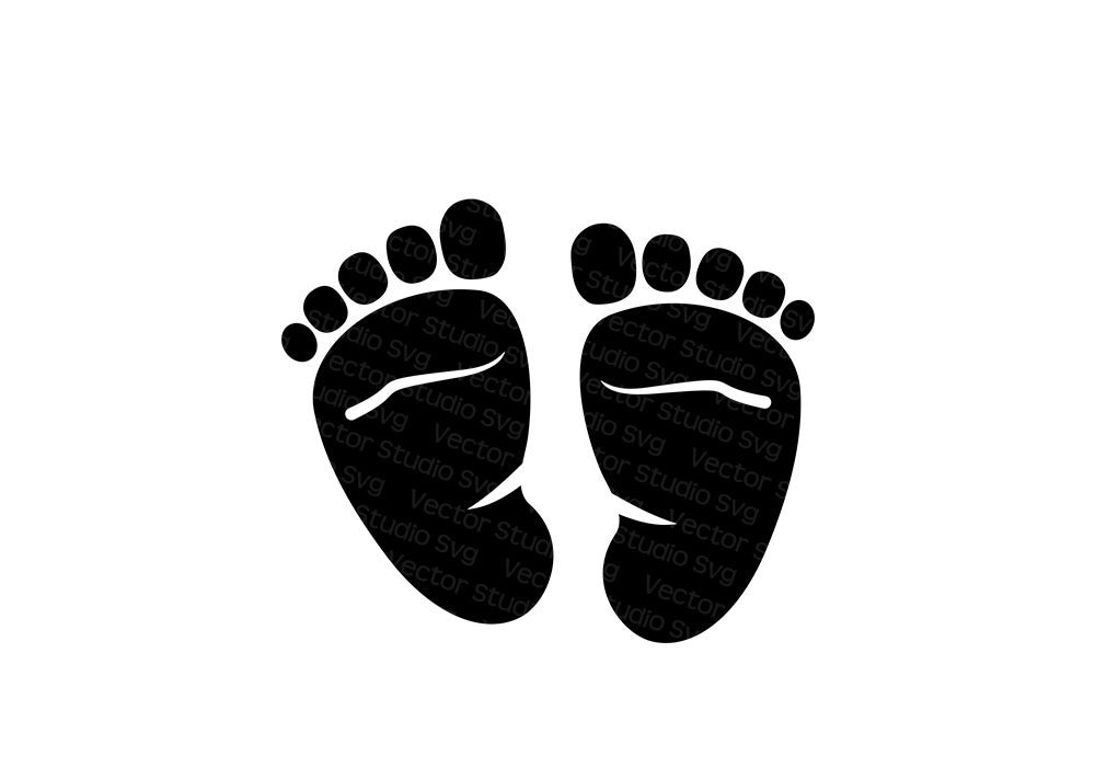 Baby Feet Svg Baby Footprint Silhouette Clipart Cut Files - Etsy UK