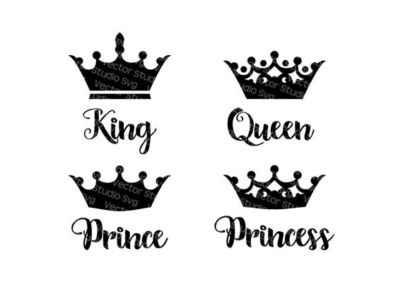 King Queen svg, King and Queen svg, King and Queen crowns, couples crowns.  Instant download svg