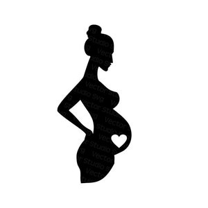 Silhueta de mulher grávida SVG | Arquivo de corte de maternidade | Mãe para ser clipart - Dxf Svg Eps Pdf Png Jpg