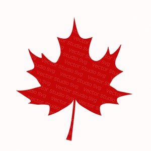 Red Maple Leaf Silhouette Cut Files Fall Autumn Leaves Svg Canada Leaf Svg Vector Files Cuttable Leaf Printable Png Svg Dxf Eps Pdf
