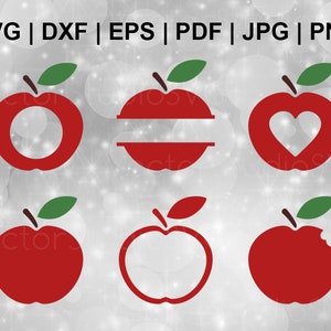 Red Apple Monogram Svg Bundle, Apple Name Frame Svg, Back to School Svg ...