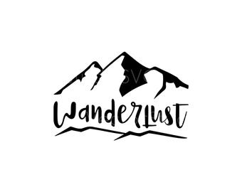 Wanderlust SVG, Mountain Adventure Design for Hiking Shirts & Travel Crafts