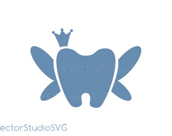 Tooth Fairy Silhouette SVG, Vector Files - Svg Dxf Eps Pdf Png Jpg - Digital Download
