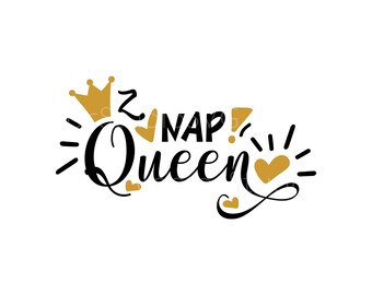 Nap Queen SVG, Cute Baby Girl Sleep Design for Shirts & Nursery Crafts