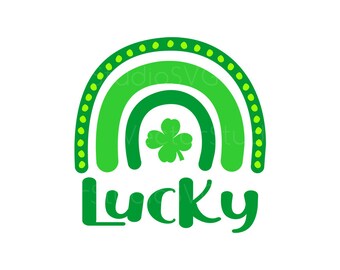 Lucky Clover Rainbow SVG,  Lucky Green Rainbow Cut File, St. Patrick’s Day SVG | DXF | eps | pdf | jpg | png