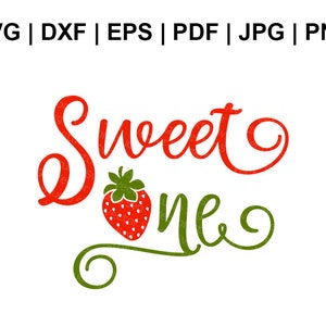 Download Sweet One Svg Strawberry One Svg First Birthday Svg Cut | Etsy