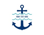 Sea Anchor Monogram Frame Svg - Svg Dxf Eps Pdf Jpg Png - Commercial Use