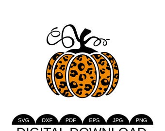 Leopard Pumpkin SVG, Fall Pumpkin Cut File, Thanksgiving Design