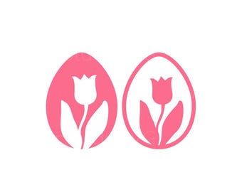 Easter Egg Tulip SVG – Floral Easter Cut File for Vinyl & Paper Crafts