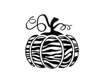 Zebra Pumpkin SVG, Animal Print Pumpkin Cut File - Svg, Dxf, Pdf, Eps, Png