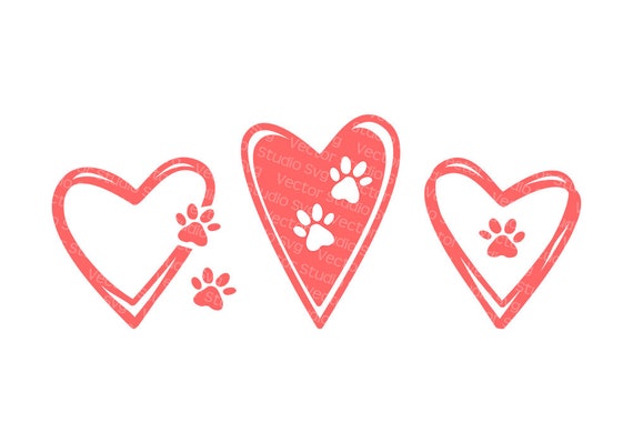A&l Heart with Dog PAW Puppy Love Vinyl Decal Window