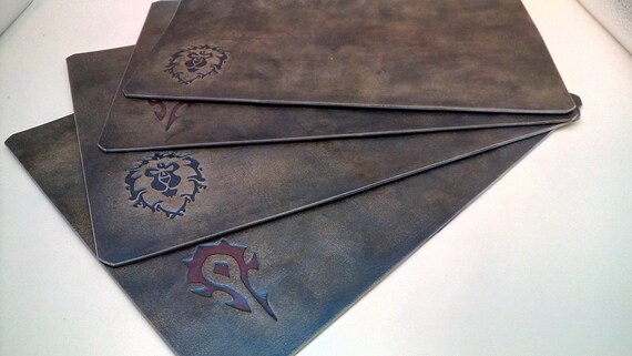 World Of Warcraft Leather Mouse Padalliance Mouse Pad Horde Etsy