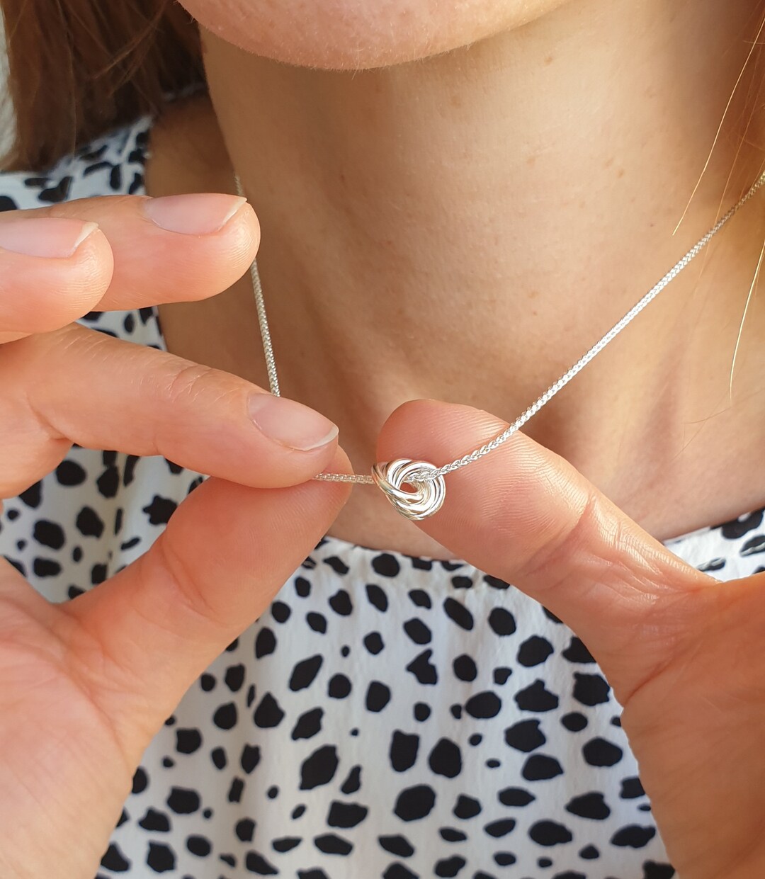 【新品/即発送】Llife KNOT PENDANT Large Sterling Silver Celtic Knot Necklace Pendant, Handmade