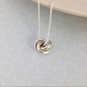 Large recycled silver eternity knot pendant- friendship necklace-silver knot necklace- infinity pendant