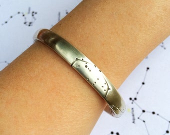 Constellation Bangle-Solid Sterling silver- Celestial Jewelry- Astrology-Personalised gifts-gifts for her-chunky bangle-Greek myths