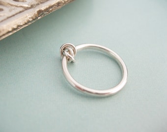 Handmade Sterling Silver Eternity Knot Ring: Thin Fidget Ring