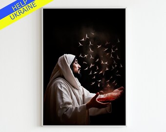 Jesus Painting Print: Modern Christian Wall Art (Digital Download)