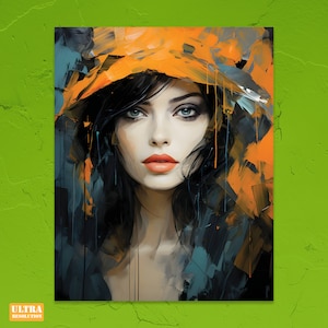 Contemporary Art Digital Download Home Decor Oil Portrait Print Unique Wall Art Abstract Painting Apartment Decor Oil Painting Modern Art
