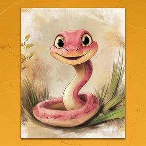 New Year 2025 Snake Trendy Wall Art Housewarming Gift Reptile Decor Chinese New Year Wall Hanging Digital Download Unique Home Decor PNG