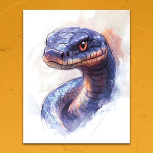 Year Of The Snake Trendy Wall Art Housewarming Gift Reptile Decor Chinese New Year Unique Home Decor Wall Hanging Digital Download PNG