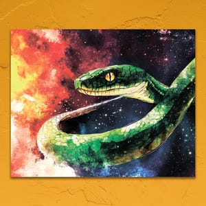 Schlange Trendy Wand Kunst Einzigartiges Wohndekor Housewarming Geschenk Reptilien Dekor Haustier Porträt Wandbehang extra großer Wandkunst Dopamindekor Druck