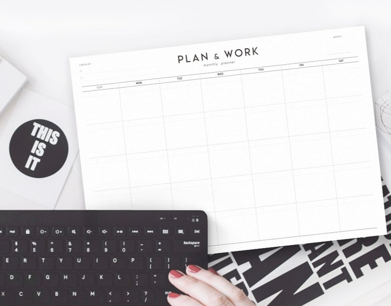 DESK MONTHLY PLANNER Large Planner A4 Planner Planner Etsy