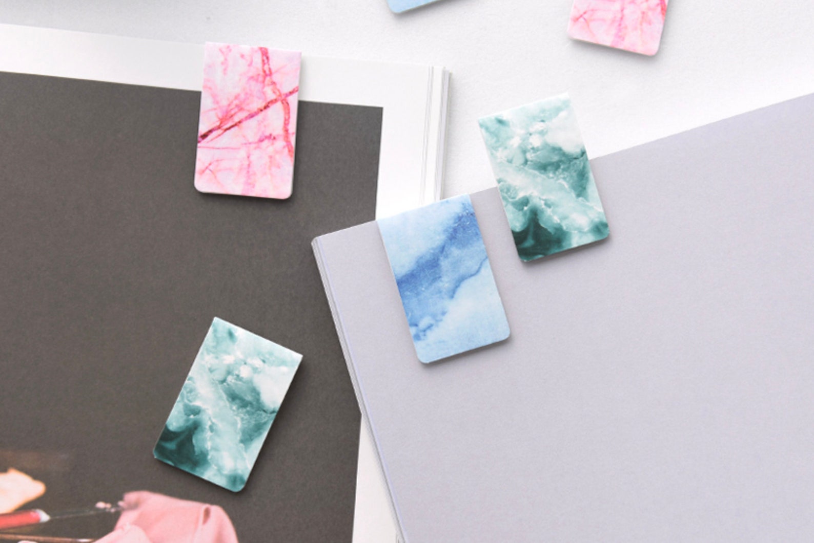 3 MARBLE MAGNETIC BOOKMARKS Bookmark for Planner Journal | Etsy