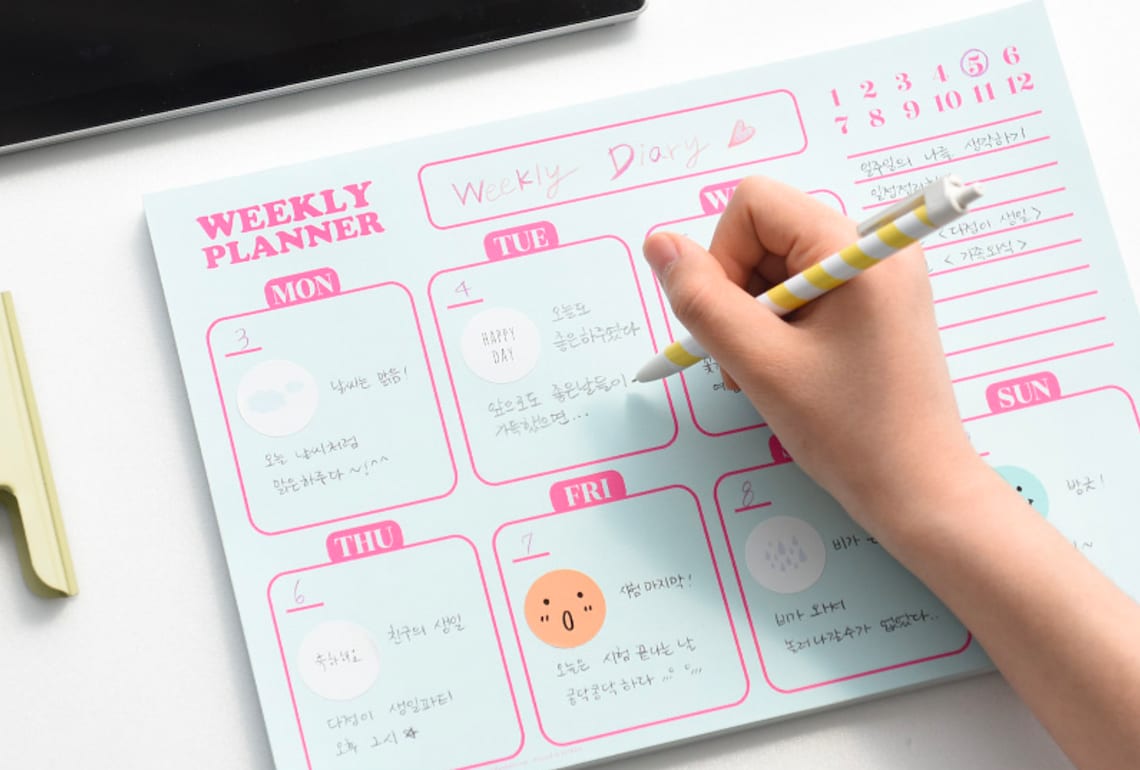 WEEKLY PLANNER Large Planner A4 Planner Planner Korean Etsy