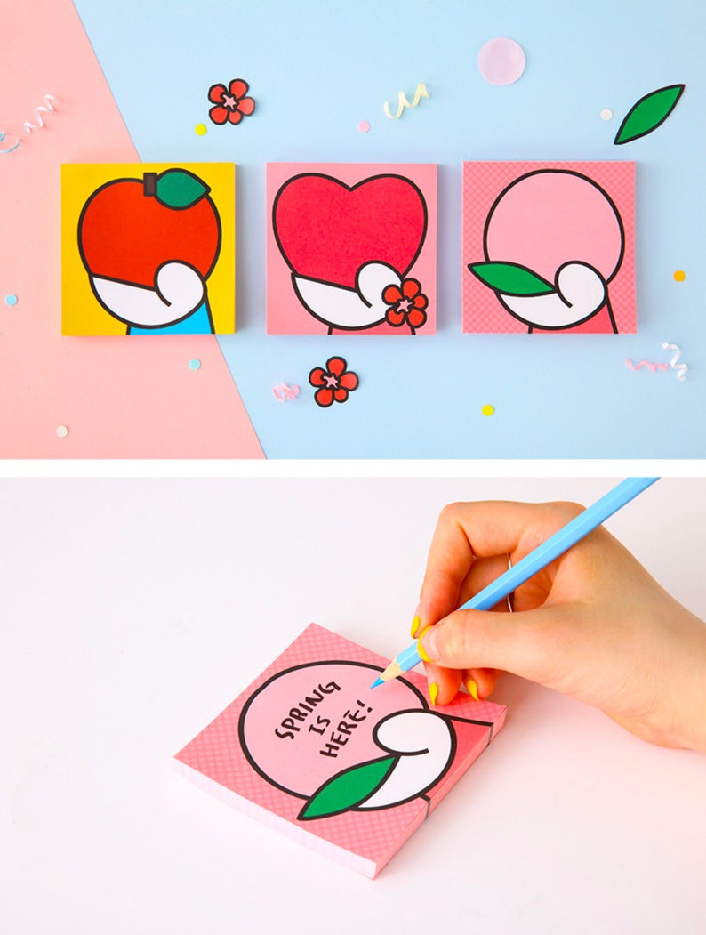 HEART MEMO PAD Colorful Memo Memopad Notepad Christmas Etsy