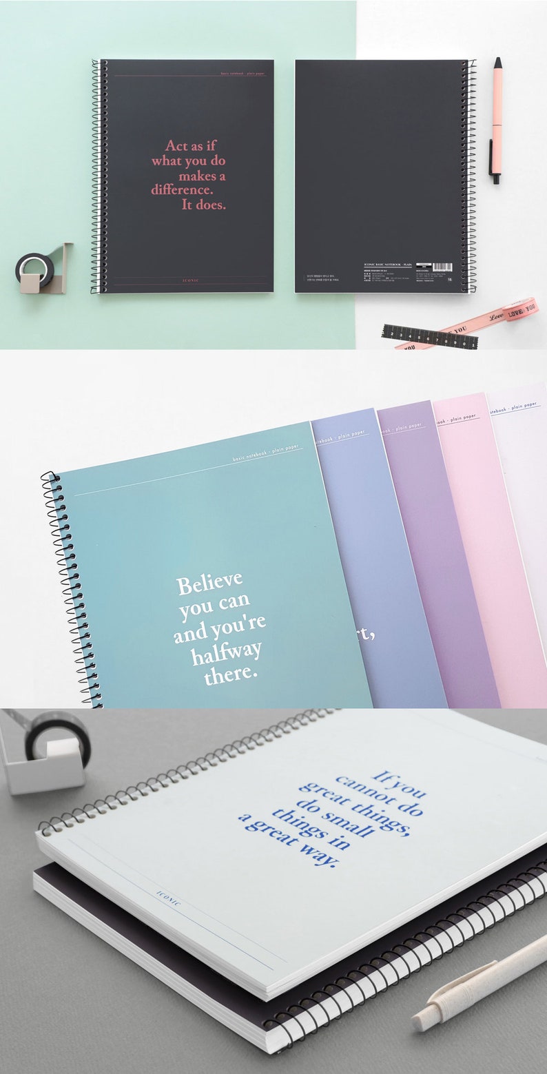 SPRING BLANK NOTEBOOK 8 colors Large Notebook Writing Etsy