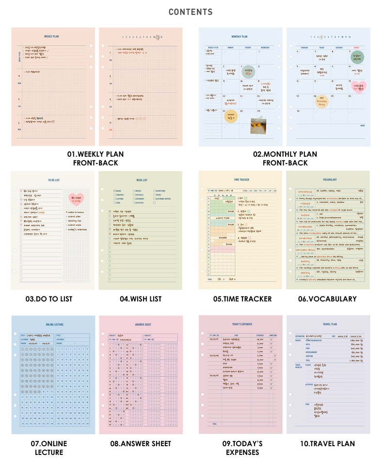 A5 PLANNER REFILL Printed Planner Inserts Plain Plan Etsy