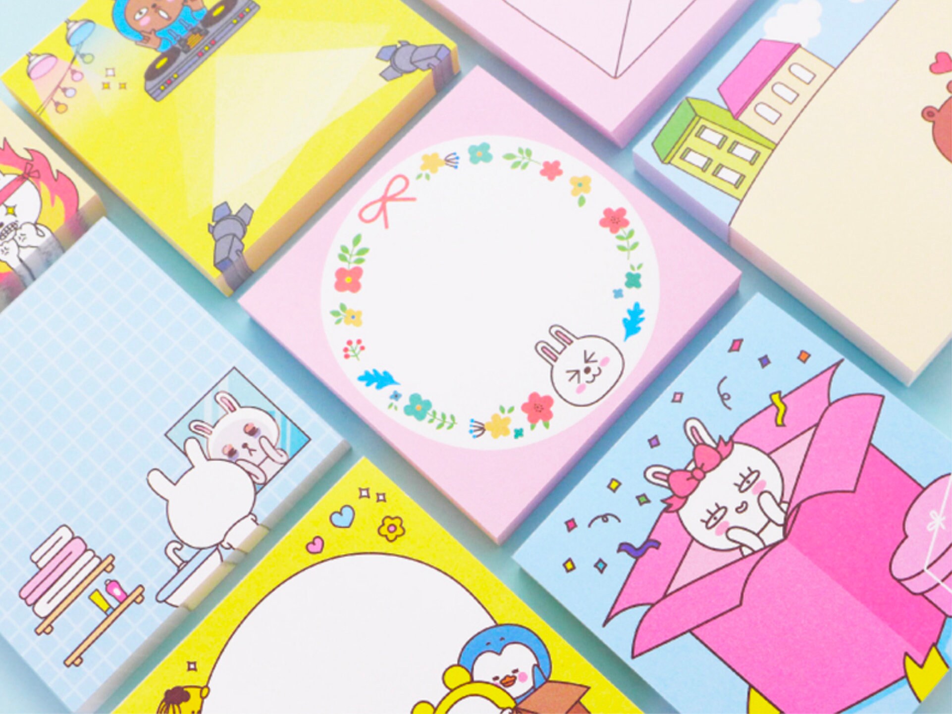 MEMO PAD 8 Designs Colorful Memo Memopad Notepad Etsy