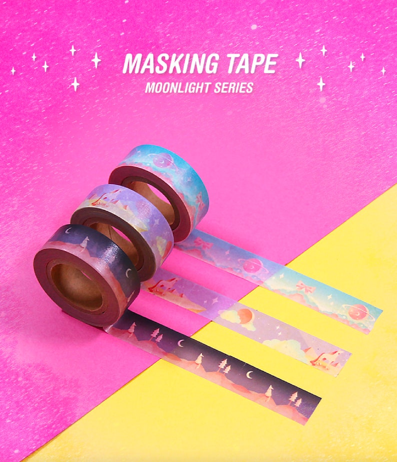 MOONLIGHT WASHI TAPE Masking Tape Korean Washi Tape Deco Etsy