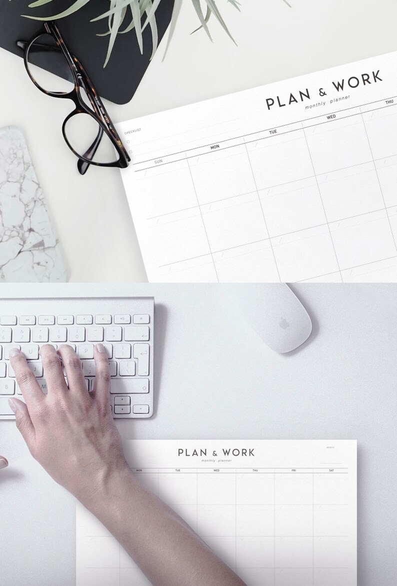 DESK MONTHLY PLANNER Large Planner A4 Planner Planner Etsy