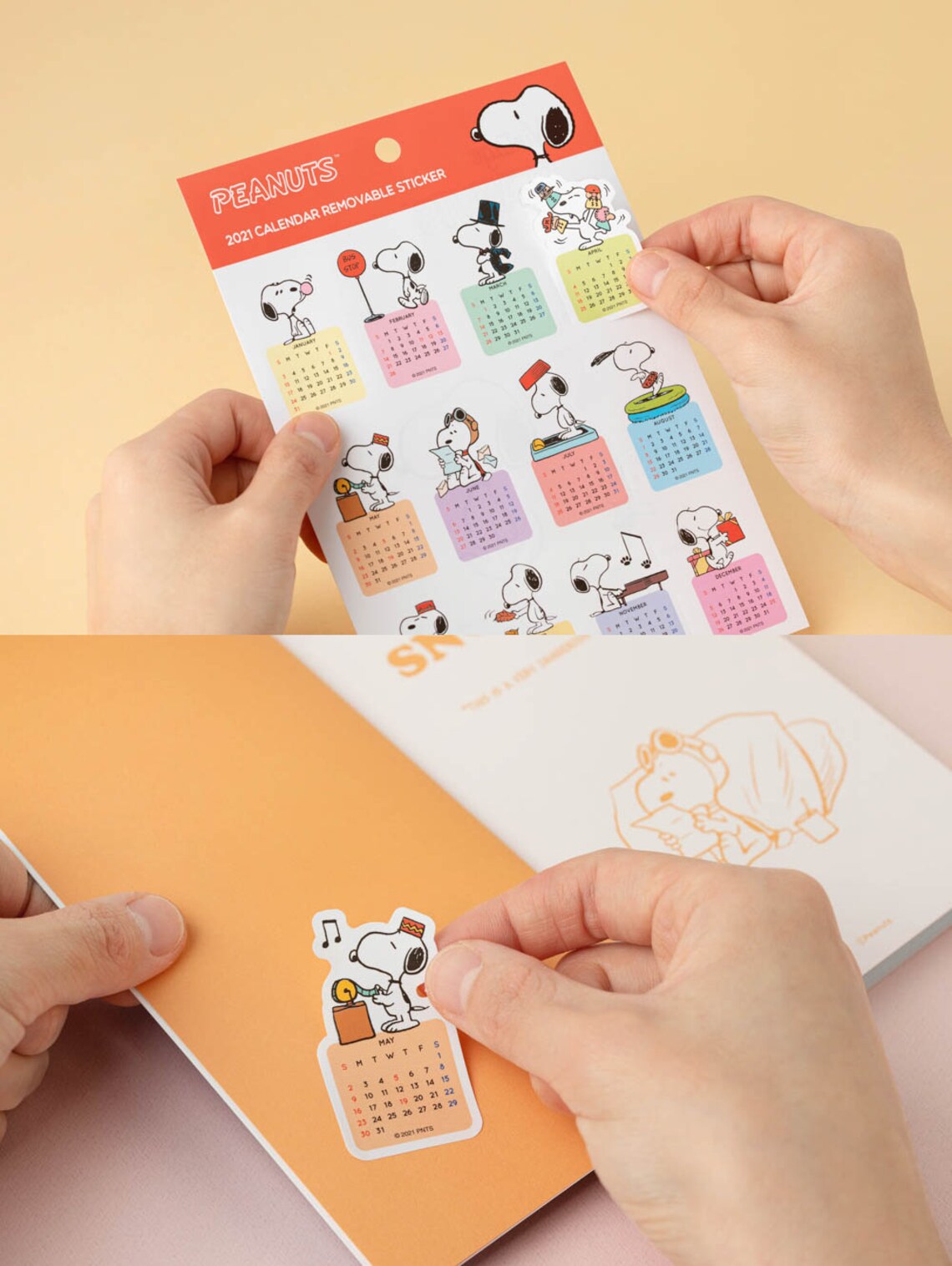 2021 SNOOPY CALENDAR STICKER 2021 Calendar Desk Schedule | Etsy