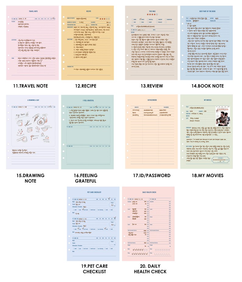 A5 PLANNER REFILL Printed Planner Inserts Plain Plan Etsy