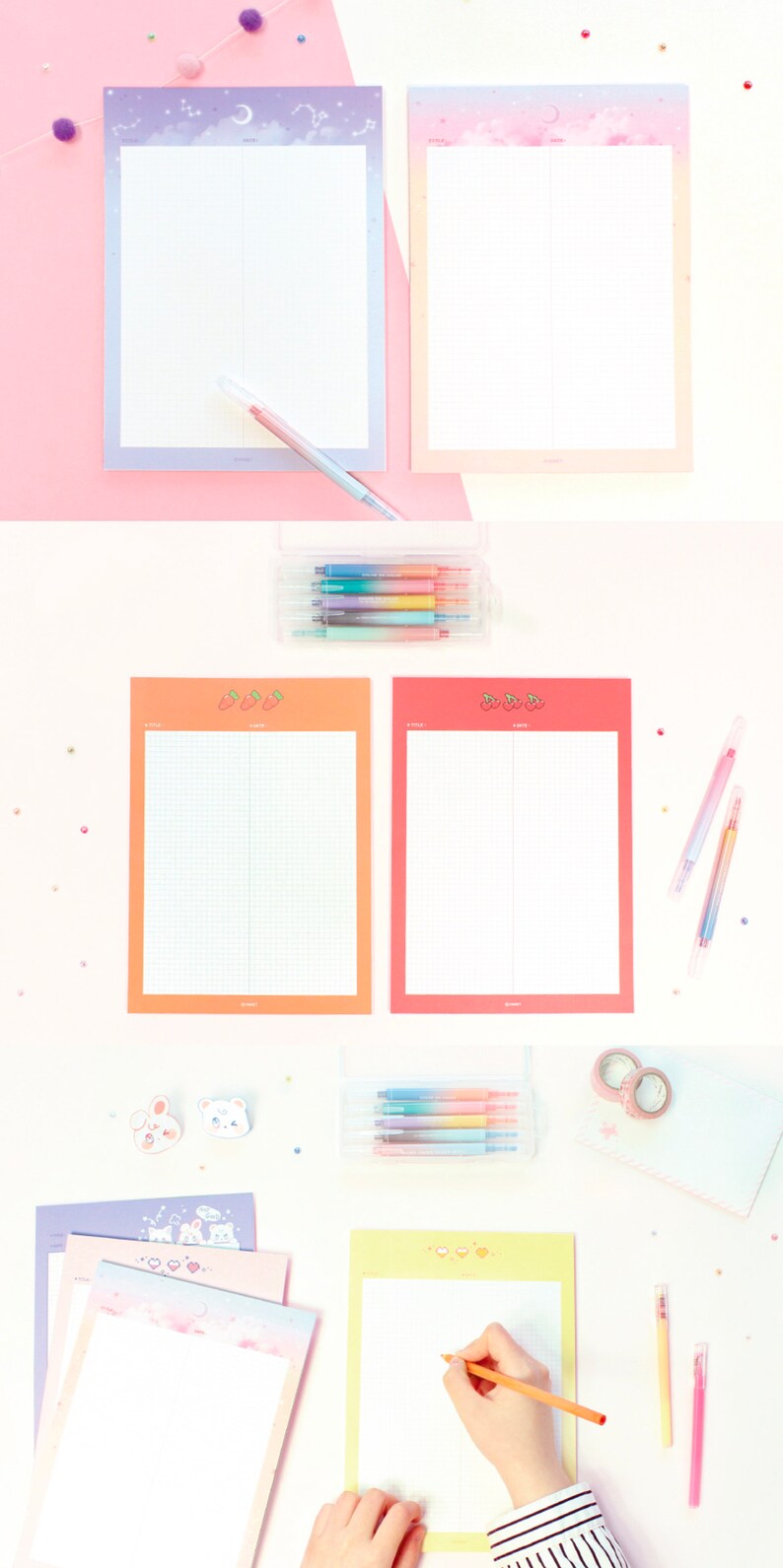 B5 ILLUSTRATED MEMOPAD Colorful Memo Memopad Notepad Etsy