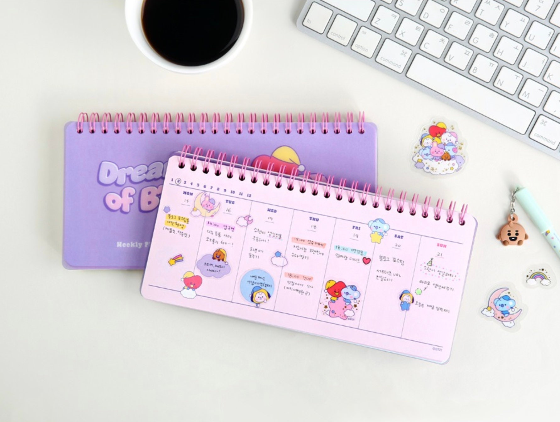 bt21 weekly planner monthly planner yearly planner etsy