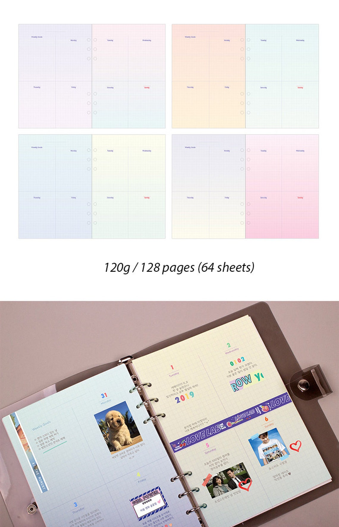A5 WEEKLY PLANNER Refill Printed Planner Inserts Plain Etsy