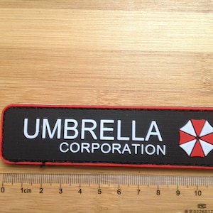 12*3cm resident evil umbrella corporation 3d pvc army chest rubber patch