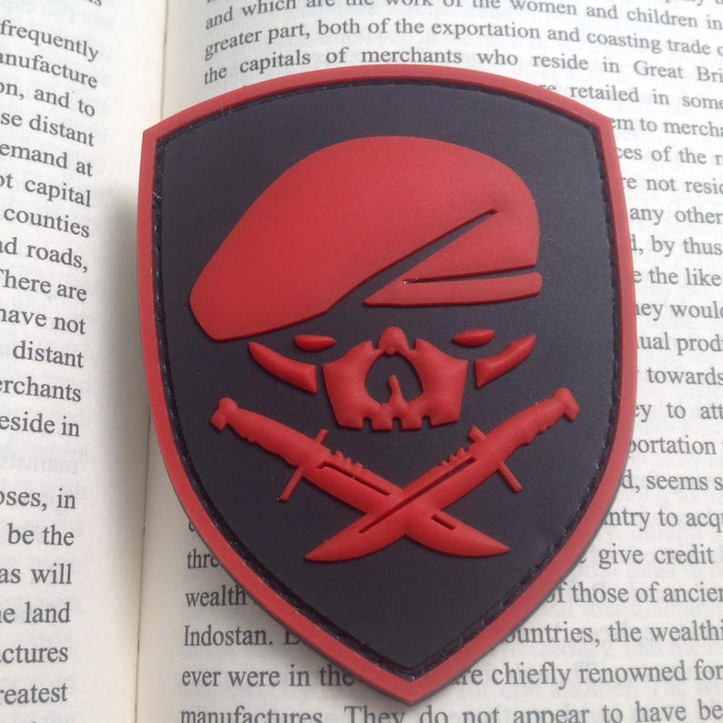 skull 3d tactical army pvc rubber patch Orange